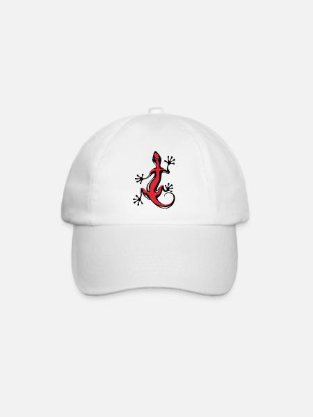 Roter Gecko - Baseballkappe - Weiß/Weiß