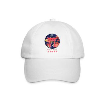 Torii Tor Shinto Japan Asiatische Kultur Rot Blumen - Baseballkappe - Weiß/Weiß - Vorne
