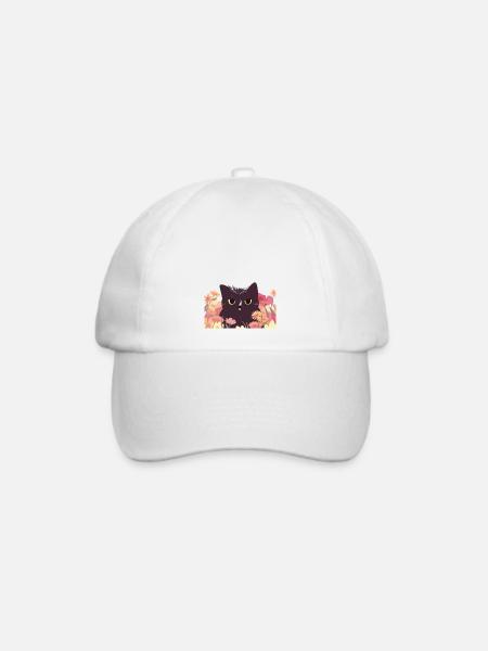 Katze - Baseballkappe - Weiß/Weiß