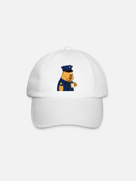 Polizei Capybara - Baseballkappe - Weiß/Weiß