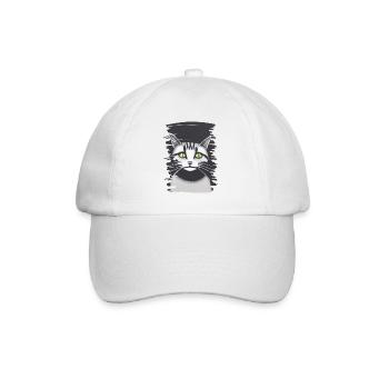 Katzengesicht 4 - Baseballkappe - Weiß/Weiß - Vorne