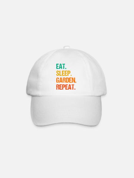 Eat Sleep Garden Repeat Gardening Gardener Horticu - Baseballkappe - Weiß/Weiß