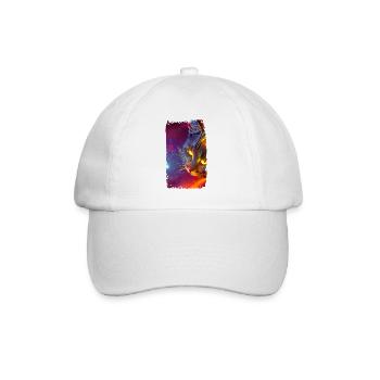 Space Cat - Baseballkappe - Weiß/Weiß - Vorne