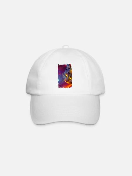 Space Cat - Baseballkappe - Weiß/Weiß