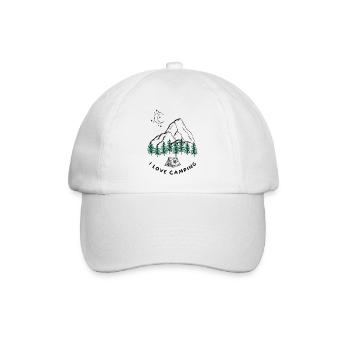 Ich liebe Camping Shirt für Camping - Baseballkappe - Weiß/Weiß - Vorne