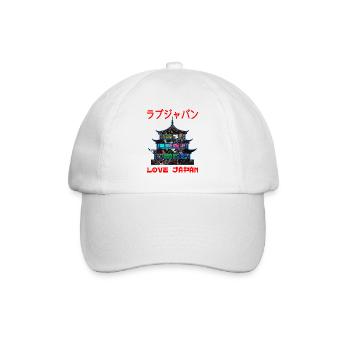 Pagode Japanischer Buddhismus Symbol Wort Kanji Liebe - Baseballkappe - Weiß/Weiß - Vorne