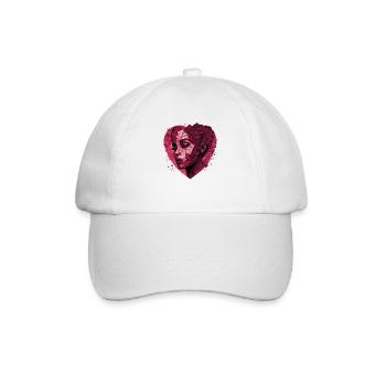 Herz Abstrakt | Valentinstag | Abstract Heart | - Baseballkappe - Weiß/Weiß - Vorne