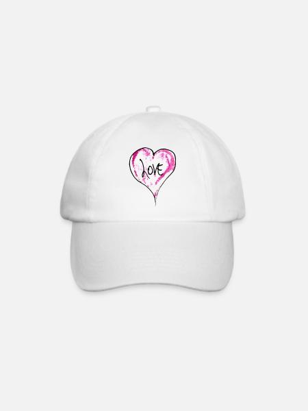 PINK LOVE - Baseballkappe - Weiß/Weiß