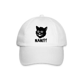 Manga Katze Anime Popkultur Zeichentrick Spruch - Baseballkappe - Weiß/Weiß - Vorne