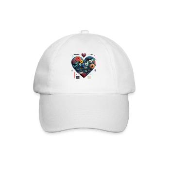 Knolling Herz | Valentinstag | Valentinsherz - Baseballkappe - Weiß/Weiß - Vorne
