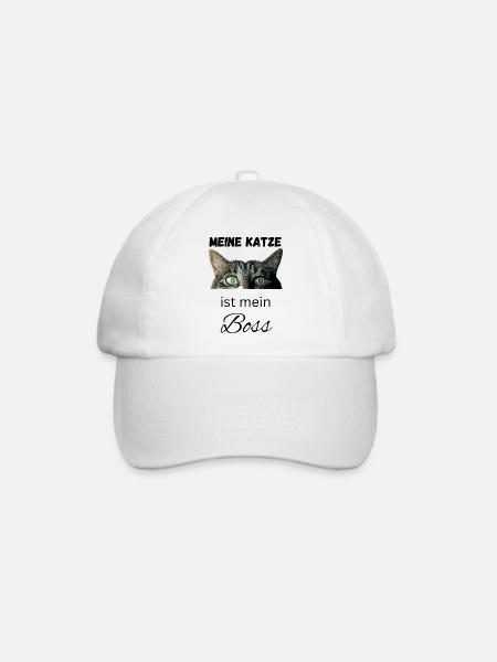 Meine Katze ist mein Boss - Baseballkappe - Weiß/Weiß