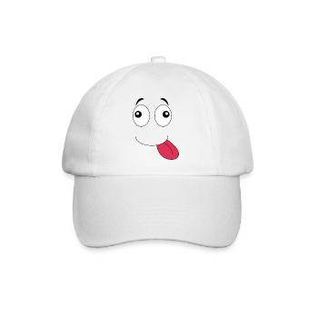 Zungengesicht - Baseballkappe - Weiß/Weiß - Vorne