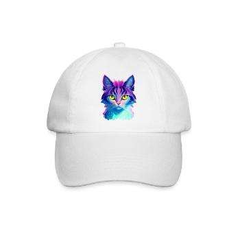 Katze Bunt - Baseballkappe - Weiß/Weiß - Vorne