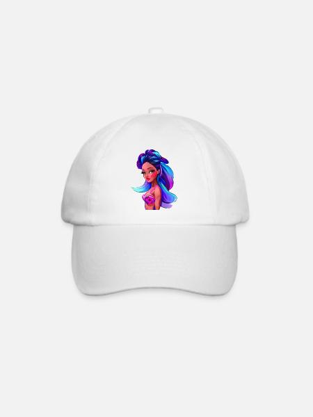 African Black Mermaid - Baseballkappe - Weiß/Weiß