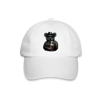 Cooler Koala im Anzug mit Bier - Baseballkappe - Weiß/Weiß - Vorne