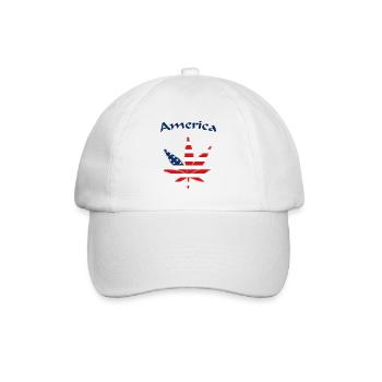 America Weed Ganja USA - Baseballkappe - Weiß/Weiß - Vorne
