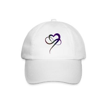 Unendliche Liebe Herz Bunte Linien Infinity Heart - Baseballkappe - Weiß/Weiß - Vorne