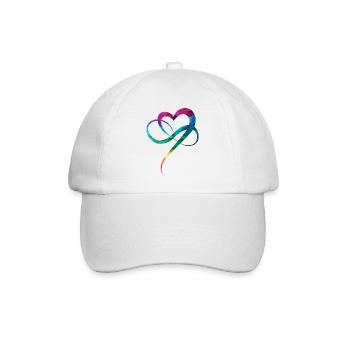LGBTQ Pride Heart Christopher Street Day Herz - Baseballkappe - Weiß/Weiß - Vorne
