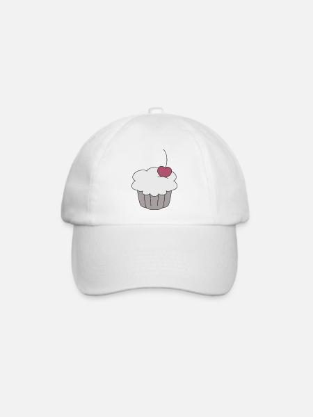 Muffin mit Kirsche - Baseballkappe - Weiß/Weiß