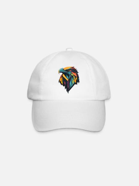Geometrischer Adler - Baseballkappe - Weiß/Weiß