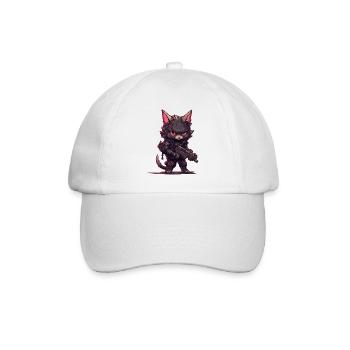 Cat Biker im Stil von Post Apocalyptic - Baseballkappe - Weiß/Weiß - Vorne