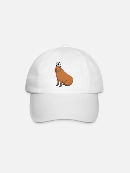 Capybara Fußball - Baseballkappe - Weiß/Weiß