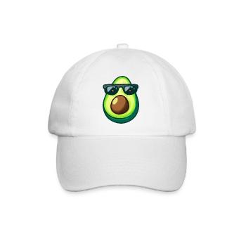 Avocado mit Avocadokern Sonnenbrille rote Augen - Baseballkappe - Weiß/Weiß - Vorne