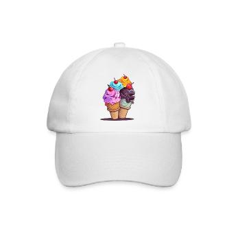 Eistüten - Baseballkappe - Weiß/Weiß - Vorne
