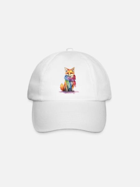 Fuchs mit LBTQ+ Schaal - Baseballkappe - Weiß/Weiß