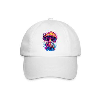 Psychedelischer Pilz - Baseballkappe - Weiß/Weiß - Vorne