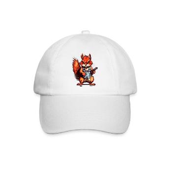 Eichhörnchen als bewaffneter Söldner - Baseballkappe - Weiß/Weiß - Vorne