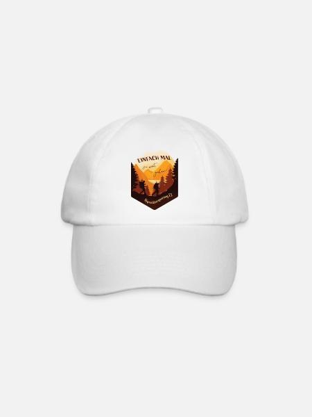 Alpenüberquerung E5 - Einfach mal zu weit gehen - Baseballkappe - Weiß/Weiß
