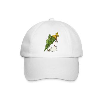Chamäleon mit Schultüte und Zettel - Baseballkappe - Weiß/Weiß - Vorne