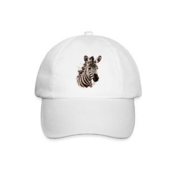 Zebra Afrika Tier - Baseballkappe - Weiß/Weiß - Vorne