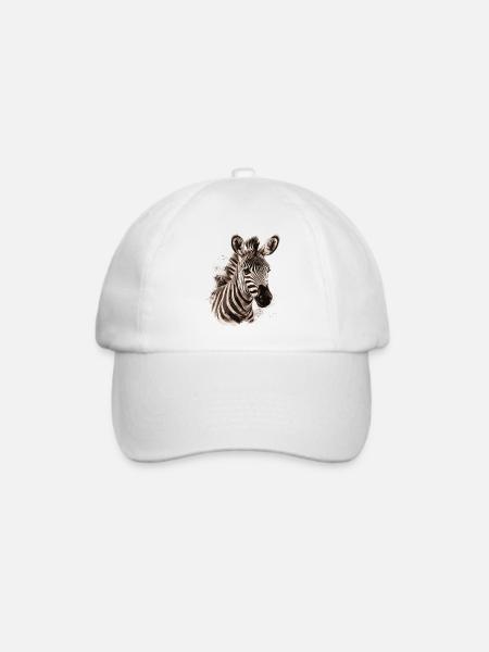 Zebra Afrika Tier - Baseballkappe - Weiß/Weiß