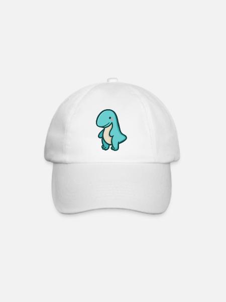 hugadino T-Rex, Dino, süßer Dinosaurier - Baseballkappe - Weiß/Weiß