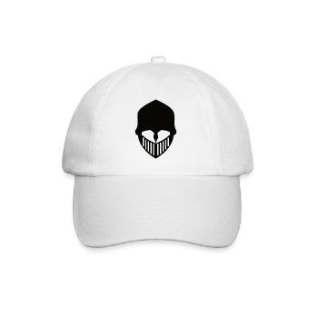 Ritterhelm Design - schwarzer Ritter - Baseballkappe - Weiß/Weiß - Vorne