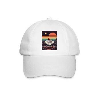 Gaming Retro Design - Play the Game - Baseballkappe - Weiß/Weiß - Vorne