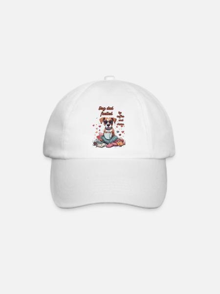Dog dad fuelled by coffee and chaos - Baseballkappe - Weiß/Weiß