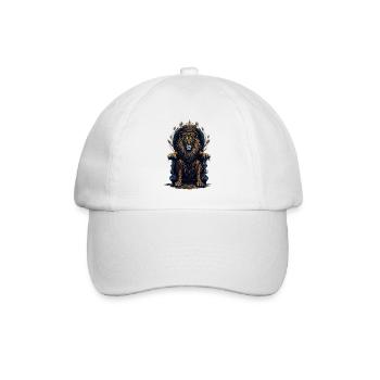 Der Löwen König auf seinem Thron - Baseballkappe - Weiß/Weiß - Vorne