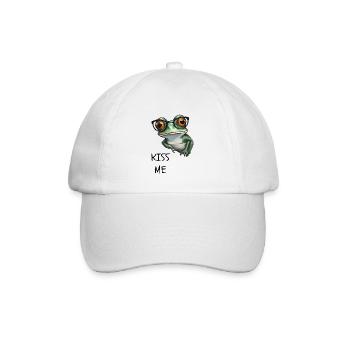 Frosch Kiss me - Baseballkappe - Weiß/Weiß - Vorne