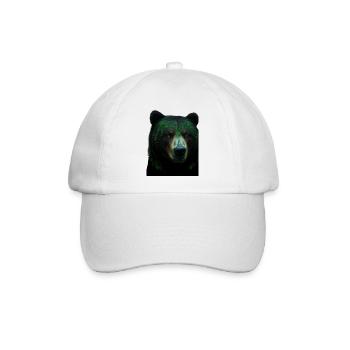 Grüner Bär - Baseballkappe - Weiß/Weiß - Vorne
