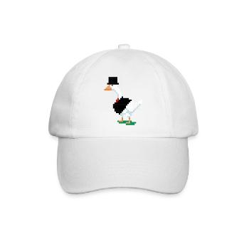 Eine Ente im pixeligen Anzug - Baseballkappe - Weiß/Weiß - Vorne