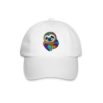 Faultier - Baseballkappe - Weiß/Weiß - Vorne