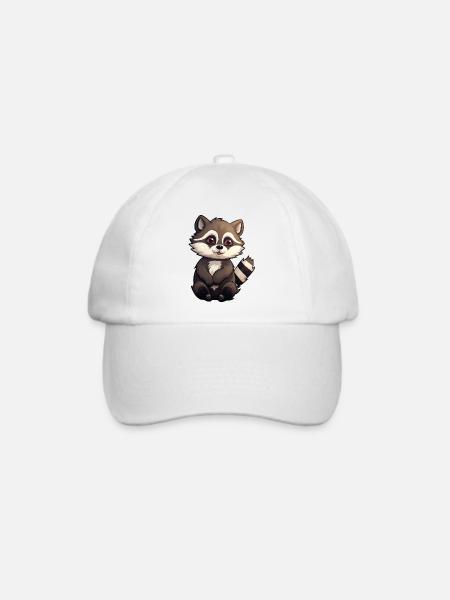 Waschbär - Baseballkappe - Weiß/Weiß