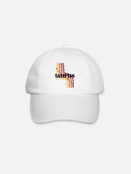 Stier Retro-Horoskop - Baseballkappe - Weiß/Weiß