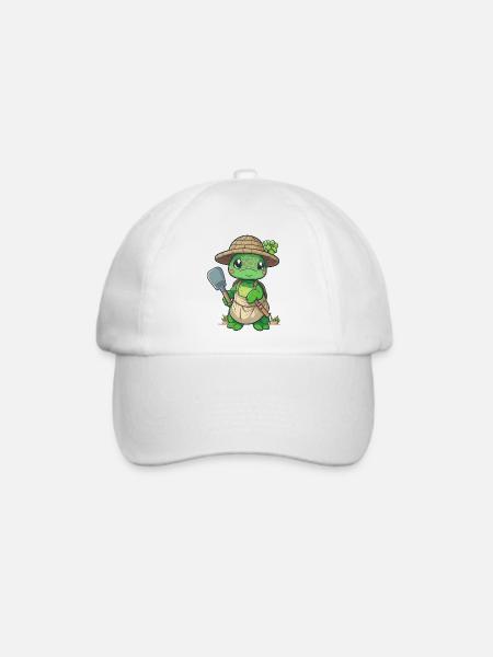 Schildkröten-Garten - Baseballkappe - Weiß/Weiß