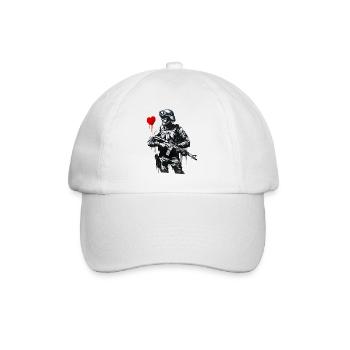 Graffiti-Soldaten-Street-Art-Schablone - Baseballkappe - Weiß/Weiß - Vorne