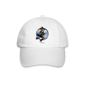 Hexe auf Besen - Baseballkappe - Weiß/Weiß - Vorne