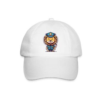 Polizei Löwe Kinder Geschenk - Baseballkappe - Weiß/Weiß - Vorne